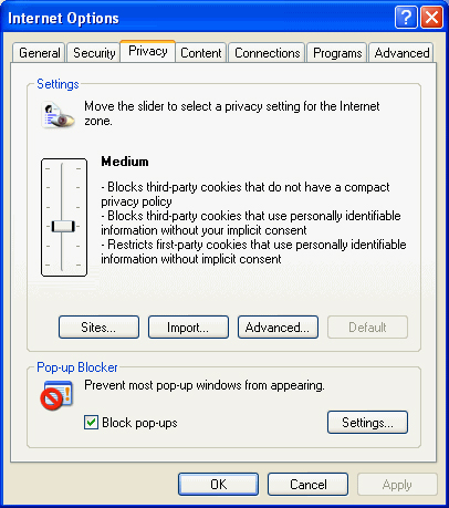 Enabling Cookies in Internet Explorer 6.0